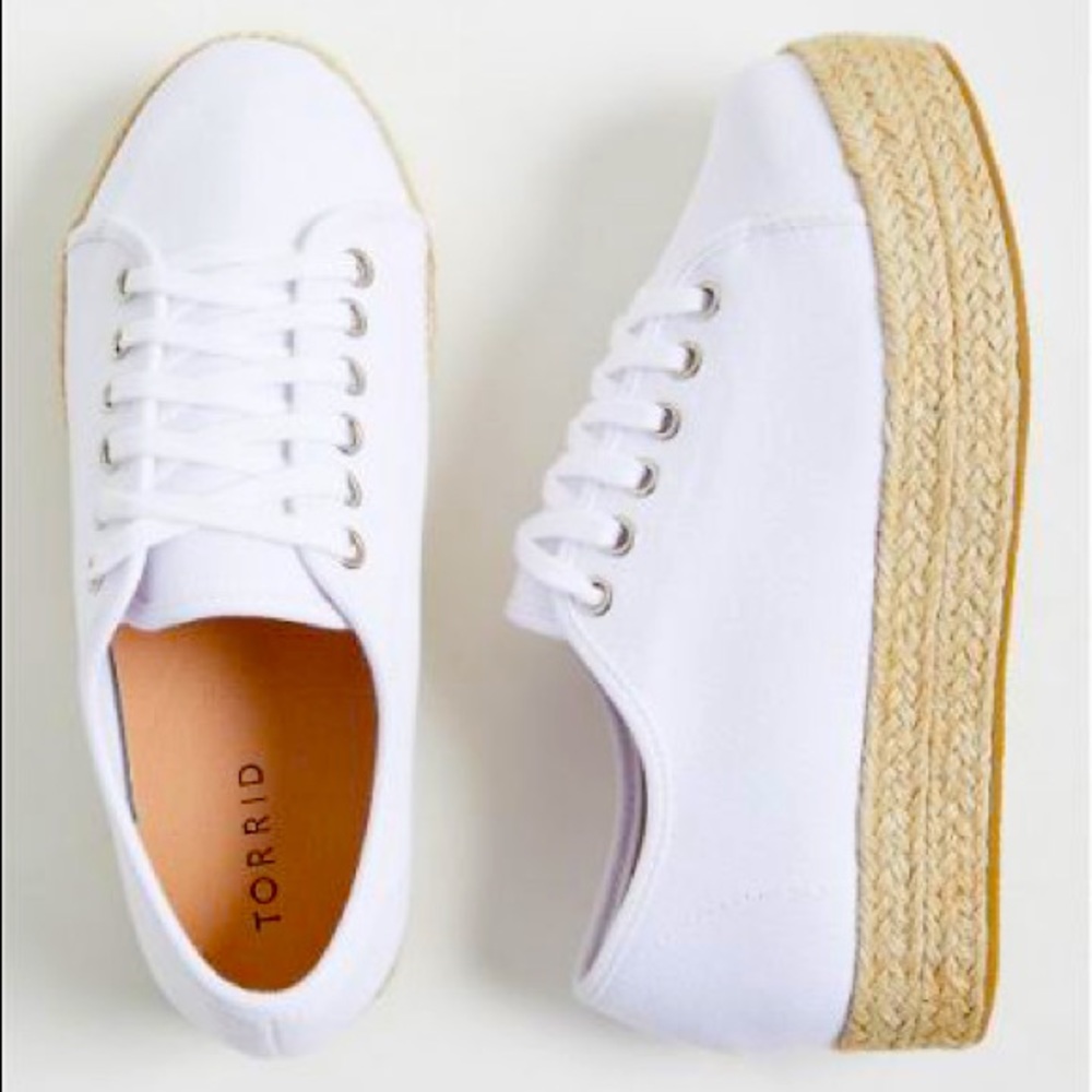 TORRID WHITE CANVAS ESPADRILLE SNEAKER